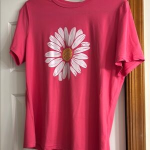 Pink T-Shirt with Daisy Print